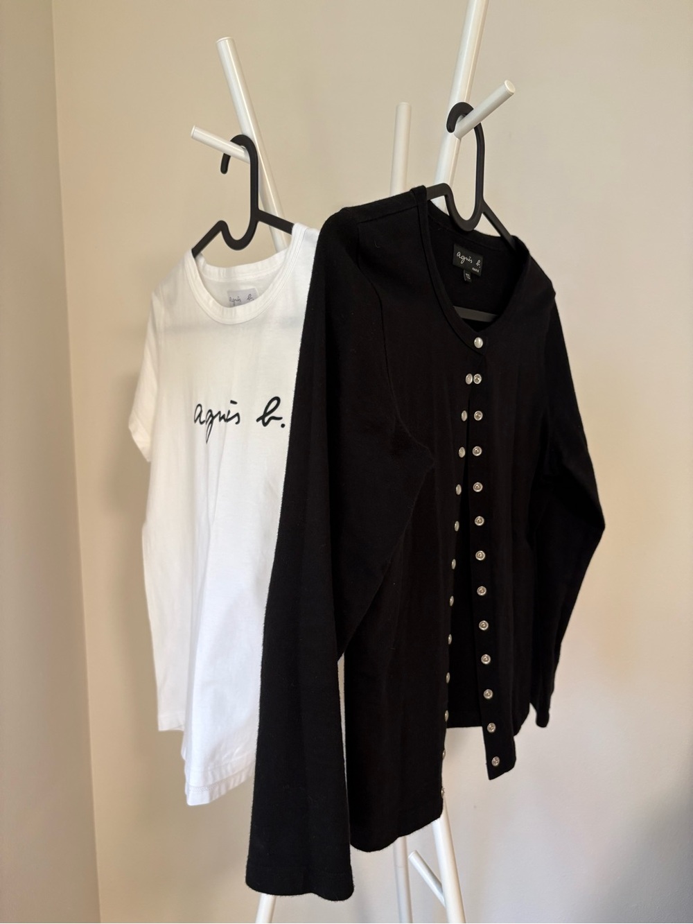 agnes b Black organic cotton Le Petit cardigan - Picture 7 of 7